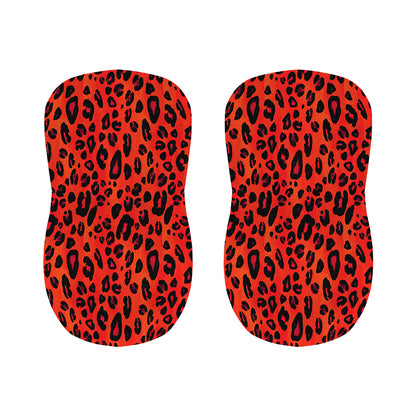 Orange Leopard Print Bar Stool Covers