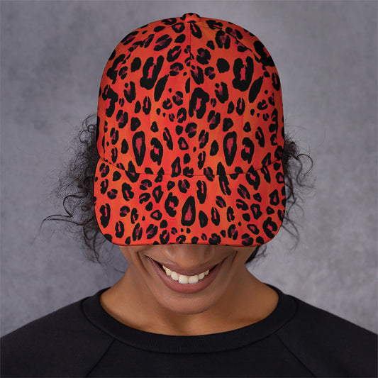 Orange Leopard Print Baseball Cap