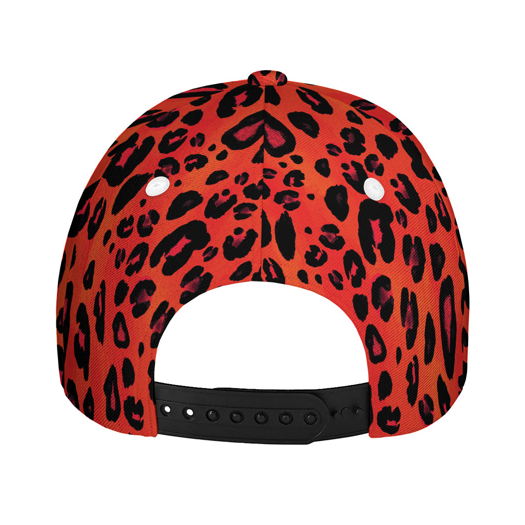 Orange Leopard Print Baseball Cap