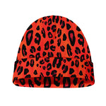 Orange Leopard Print Beanie