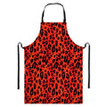 Orange Leopard Print Bib Apron With Pocket
