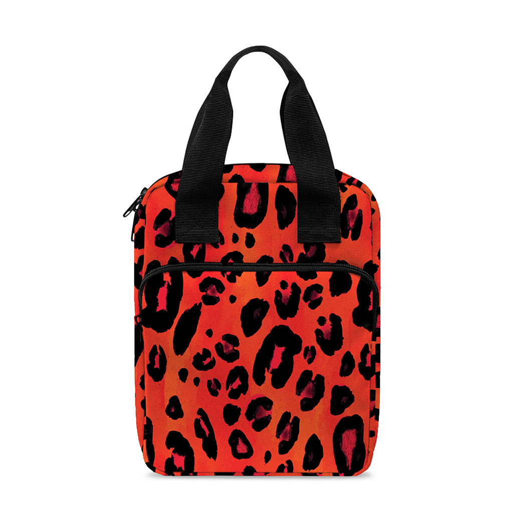 Orange Leopard Print Bible Tote Bag