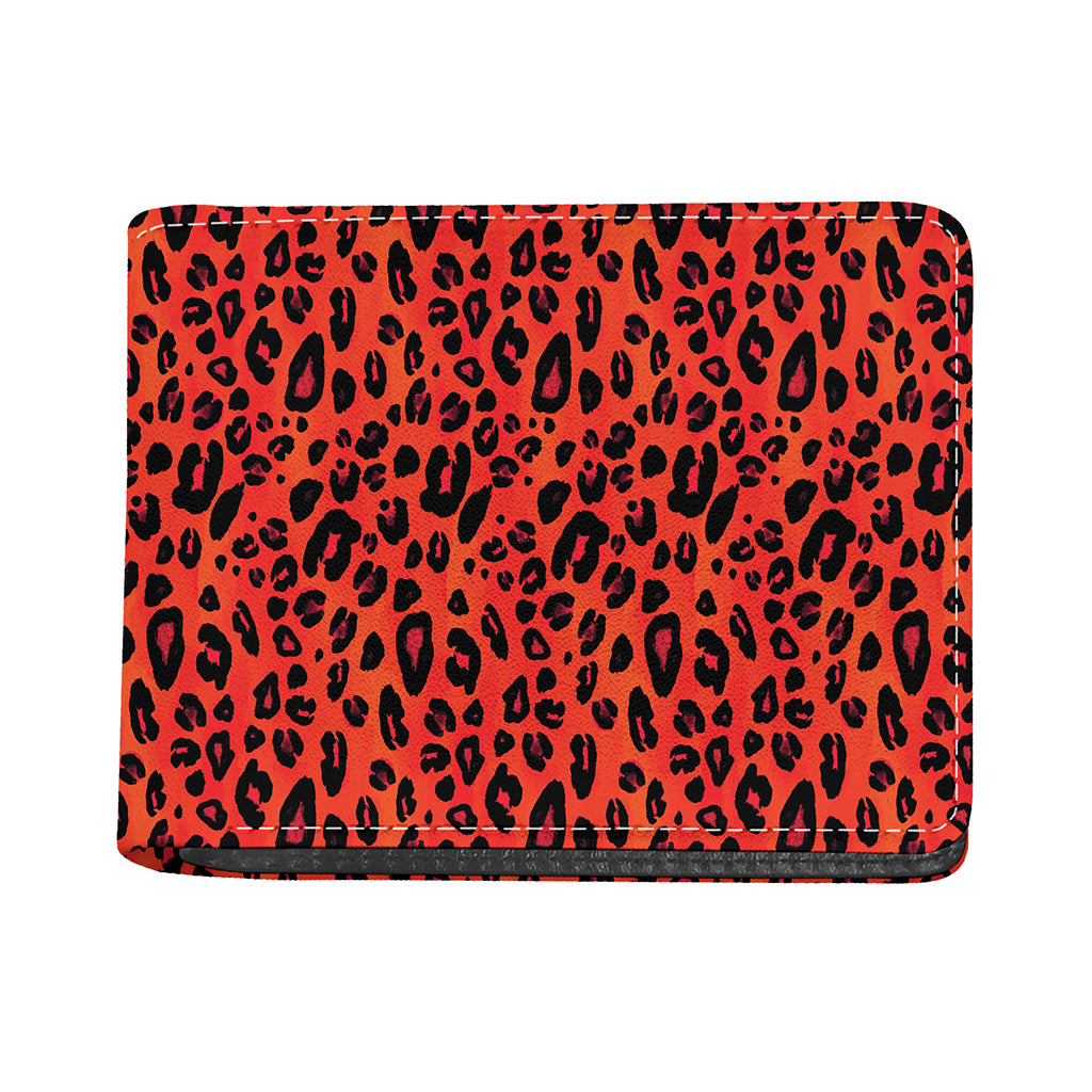 Orange Leopard Print Bifold Wallet