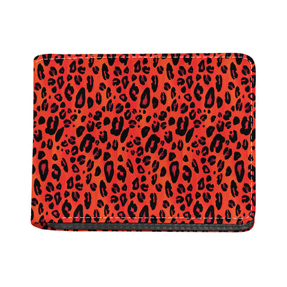 Orange Leopard Print Bifold Wallet