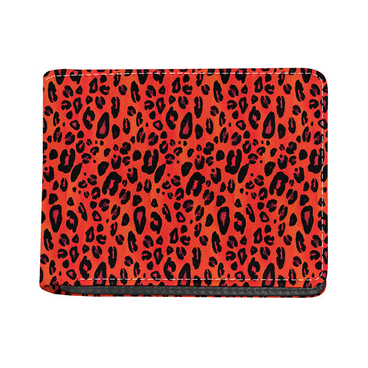 Orange Leopard Print Bifold Wallet