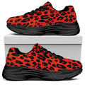 Orange Leopard Print Black Chunky Shoes