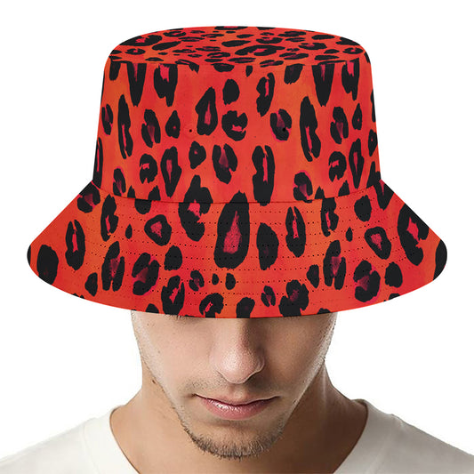 Orange Leopard Print Bucket Hat