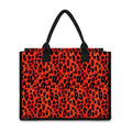 Orange Leopard Print Canvas Tote Bag