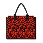 Orange Leopard Print Canvas Tote Bag
