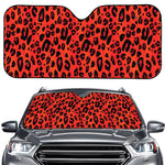 Orange Leopard Print Car Windshield Sun Shade