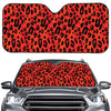 Orange Leopard Print Car Windshield Sun Shade