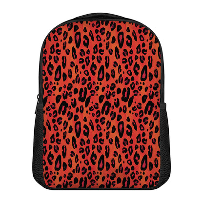 Orange Leopard Print Casual Backpack