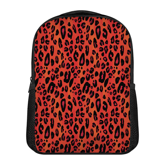 Orange Leopard Print Casual Backpack