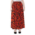 Orange Leopard Print Chiffon Maxi Skirt