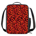 Orange Leopard Print Crossbody Lunch Bag