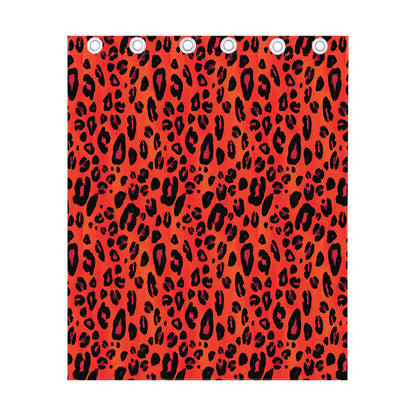 Orange Leopard Print Curtain