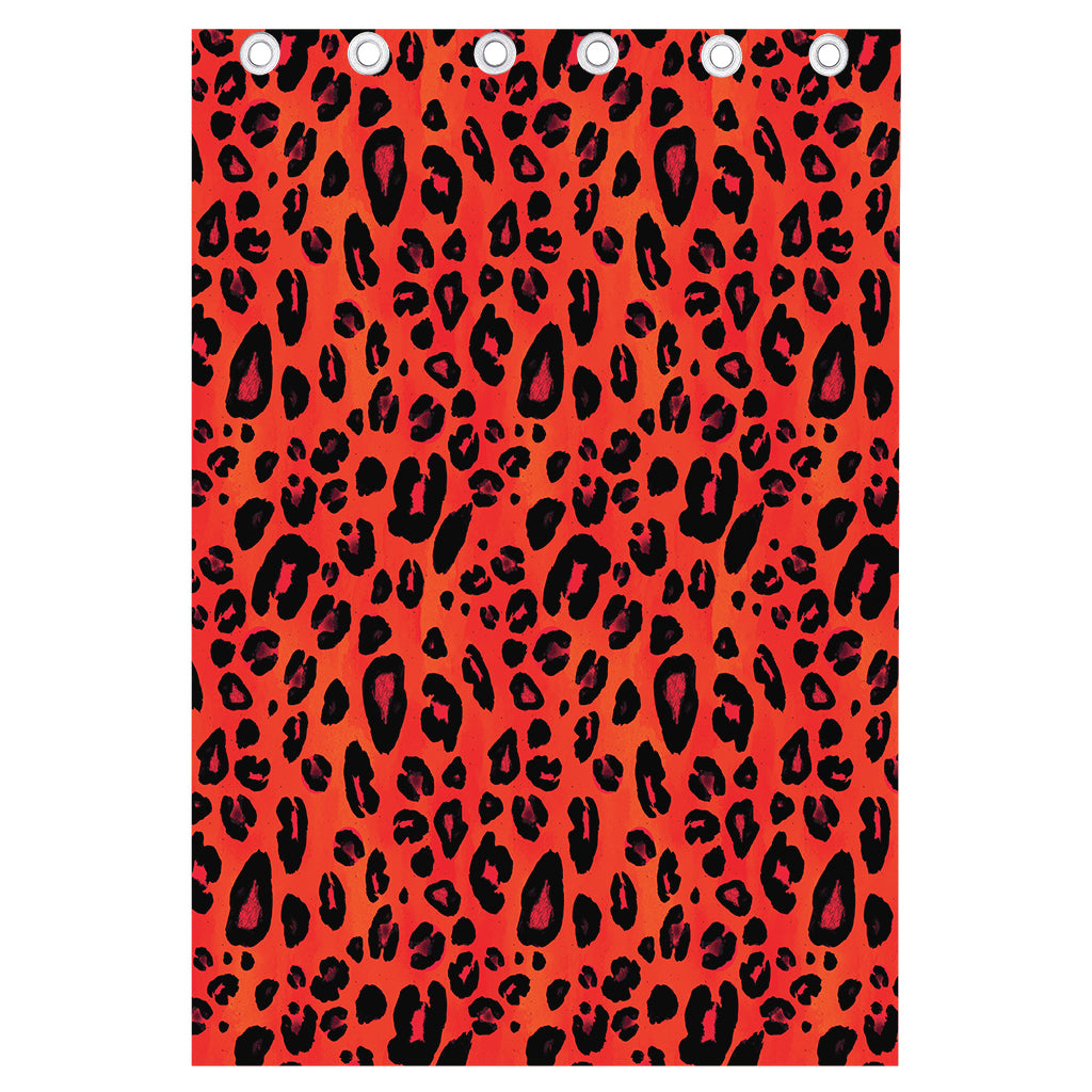 Orange Leopard Print Curtain