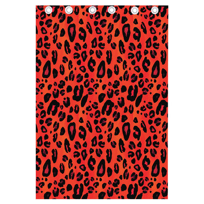 Orange Leopard Print Curtain