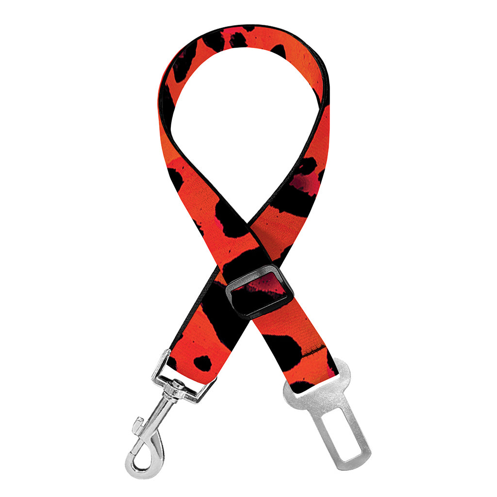Orange Leopard Print Dog Seat Belt