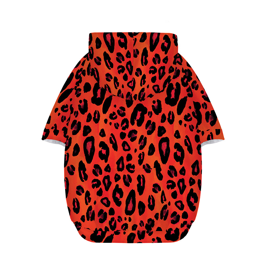 Orange Leopard Print Dog Zip Up Hoodie
