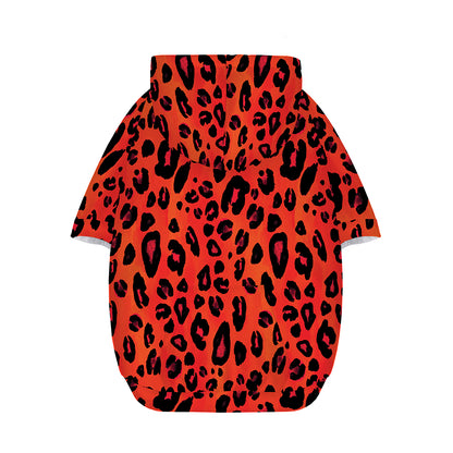 Orange Leopard Print Dog Zip Up Hoodie