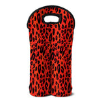 Orange Leopard Print Double Neoprene Wine Tote