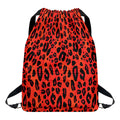 Orange Leopard Print Drawstring Backpack
