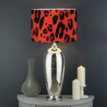 Orange Leopard Print Drum Lamp Shade
