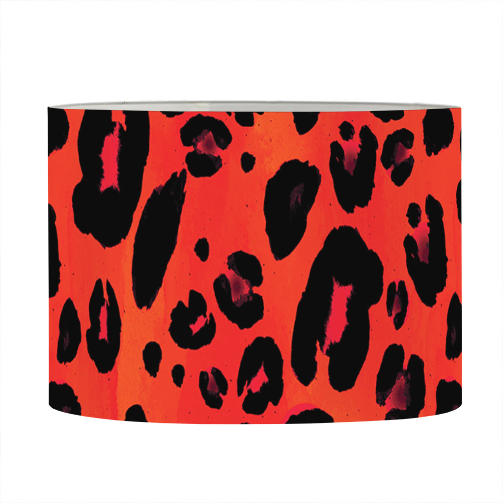 Orange Leopard Print Drum Lamp Shade