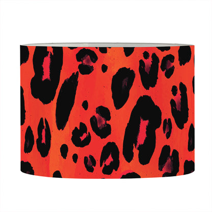 Orange Leopard Print Drum Lamp Shade