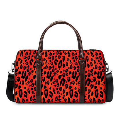 Orange Leopard Print Duffle Bag