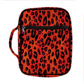 Orange Leopard Print Front Pocket Bible Bag