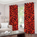 Orange Leopard Print Grommet Curtains