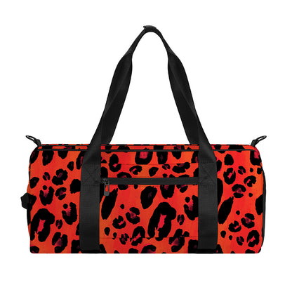 Orange Leopard Print Gym Bag