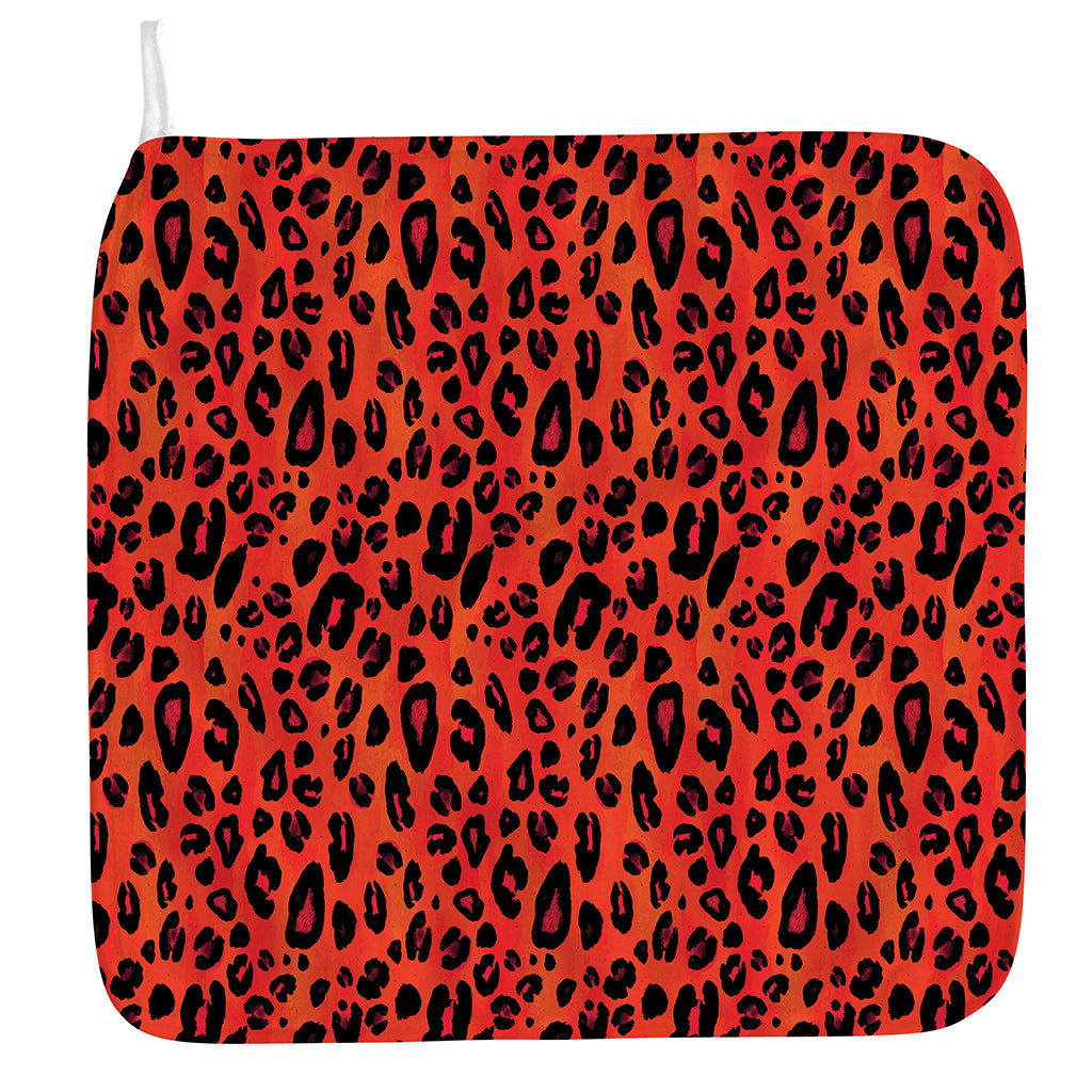 Orange Leopard Print Hand Towel