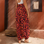 Orange Leopard Print Harem Pants