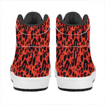 Orange Leopard Print High Top Leather Sneakers