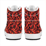 Orange Leopard Print High Top Leather Sneakers