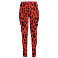 Orange Leopard Print High-Waisted Pocket Leggings