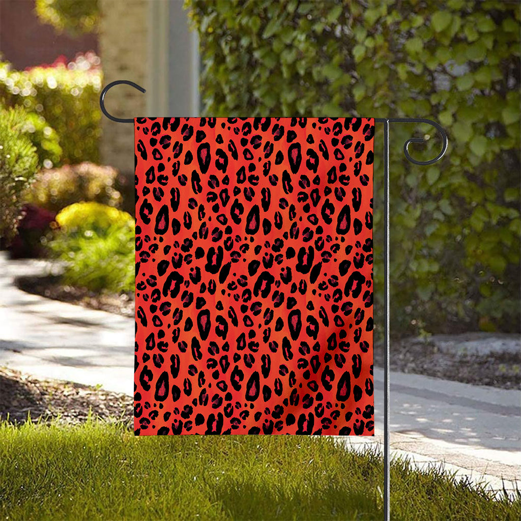 Orange Leopard Print House Flag