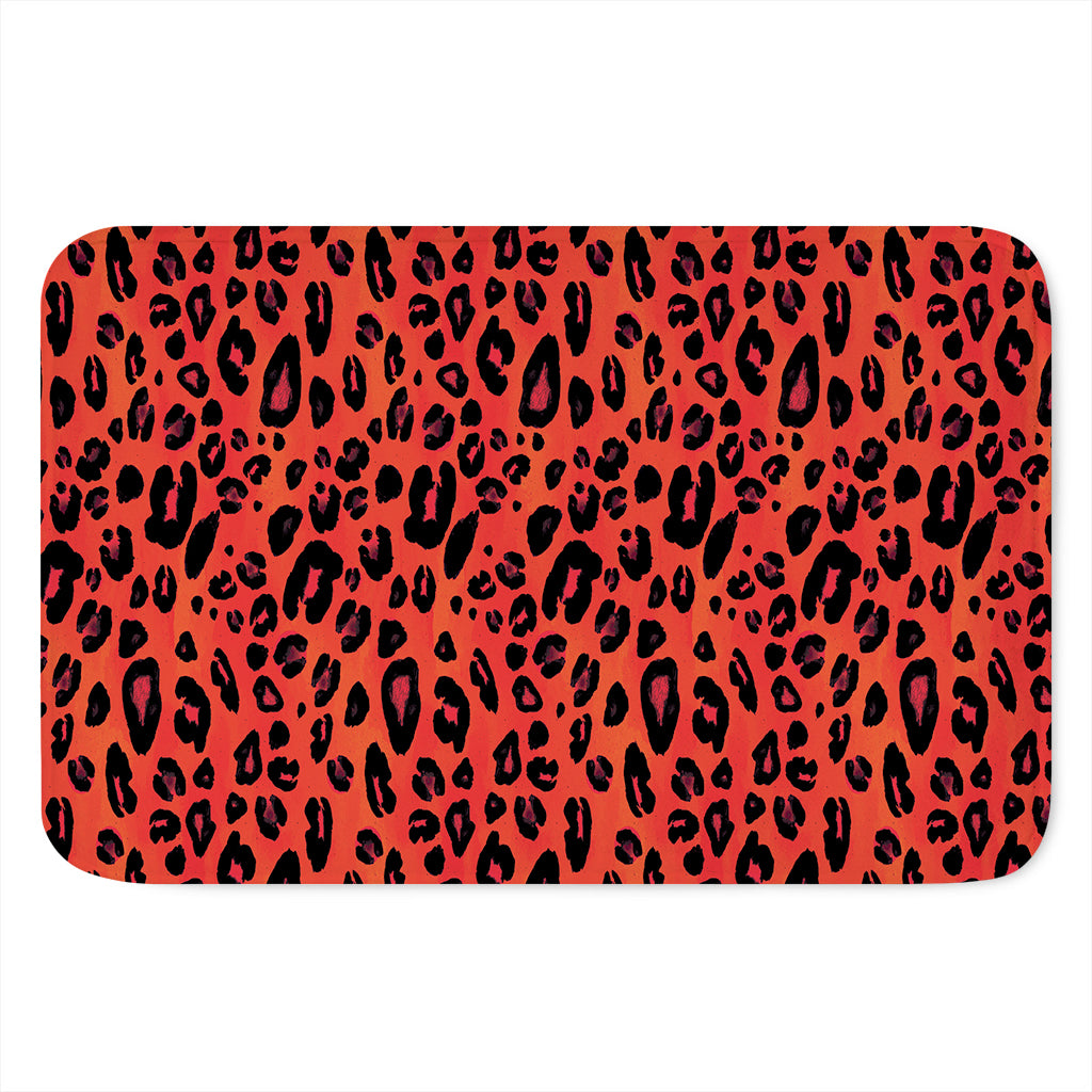 Orange Leopard Print Indoor Door Mat