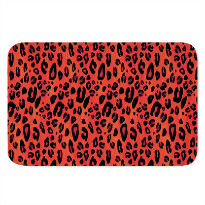Orange Leopard Print Indoor Door Mat