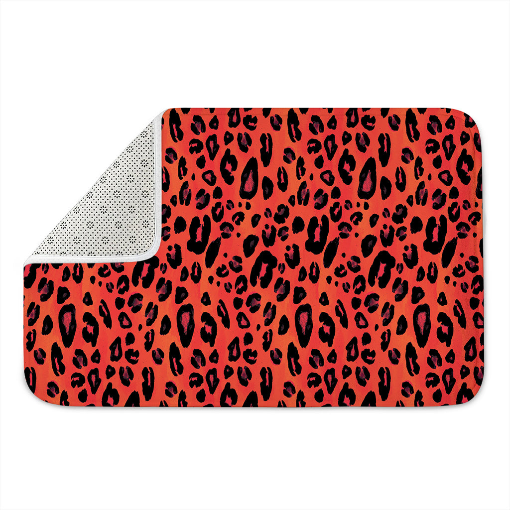 Orange Leopard Print Indoor Door Mat