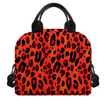 Orange Leopard Print Insulated Lunch Bag