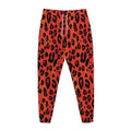Orange Leopard Print Jogger Pants