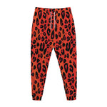 Orange Leopard Print Jogger Pants