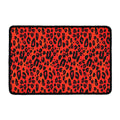 Orange Leopard Print Kitchen Mat