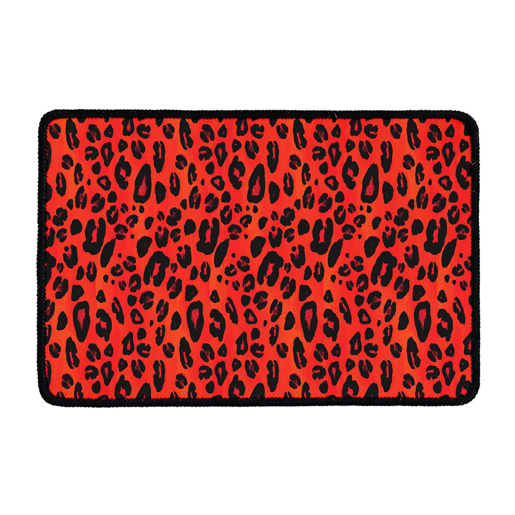 Orange Leopard Print Kitchen Mat
