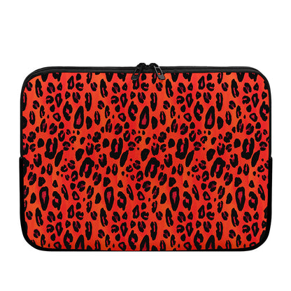 Orange Leopard Print Laptop Sleeve