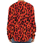 Orange Leopard Print Long Sleeve Baseball Jersey